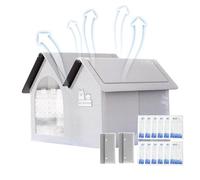 Air Conditioner Cat House Pet Cooling House With 10 Ice Packs And 2pcs Absorbent Cotton Bags, Waterproof Dog Shelter For Indoors And Outdoors 53x43x38cm