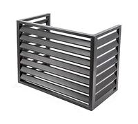 Air Conditioner Cover For Outside Units Sturdy Aluminum Air Conditioner Fence Screen Outdoor Privacy AC Fence Screen Louvered Plant Shelf For Balcony Garden ( Color : Gray-3 sides , Size : 110*80*60cm