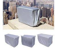 Air conditioner cover, silver polyester universal AC device cover for standard anti-dust anti-snow waterproof sun protection 3 sizes to choose for outdoor protection(3p: 94 * 40 * 73cm)