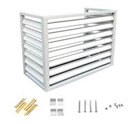 Air Conditioner Covers for Outside Units, Aluminum Ac Fence for Outside Unit, Outdoor Condenser Protective Cover, Flower Rack Shutters (Color : Bianco, Size : 110 * 60 * 80cm)