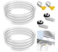 Air Conditioner Drain Hose Elbow Joint, 15mm to 12mm Rubber Pipe Connector with Clamp, Flexible Condensation Water Removal Kit for Standard AC Units