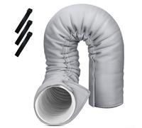 Air Conditioner Exhaust Hose Thermal Cover with Triple Layer Insulation and Reinforced Edges, Stable Fit and Energy Efficiency for 5 to 5 9 Inch Diameter Hoses (Gray )
