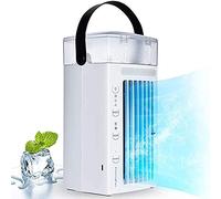 Air Conditioner Fan Personal Desk Fan Space Air Cooler Portable Mini Cooling Fan Table Evaporative Air Humidifiers Ultra-Quiet Purifier with Handle and 7 Colors LED Lights for Home, Office, Dor
