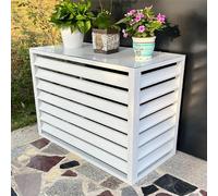 Air Conditioner Fence for Outdoor Units, Metal Privacy Fence Cover, Air Conditioner Louvered Frame, Apartment Exterior Wall Air Conditioning Rack, Suitable for Courtyard,Outdoor (Color : Bianco, Siz