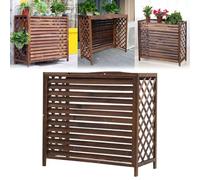 Air Conditioner Fence,Trash Can Enclosure, Air Conditioning Flower Stand, Outdoor Solid Wood Grilles for Air Conditioners and Heat Pumps Freestanding Air Conditioner Hidden Cover(120x57x100cm)