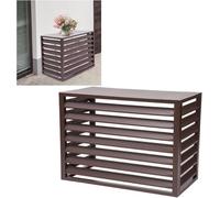 Air Conditioner Fence,Trash Can Enclosure, Aluminum Air Conditioner and Heat Pump Cover, Ac Covers for Outside Units Decorative Privacy Fence Screen, Shelf Plant Stand Suitable for Indoor and Out(Brui