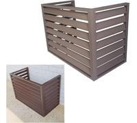 Air Conditioner Fence,Trash Can Enclosure, Aluminum Air Conditioner and Heat Pump Cover, Air Conditioning Covers Outdoor Screen, Freestanding Screen Outdoor Heat Pump Cover(Brown 3 Sides,100x50x70cm/3