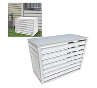 Air Conditioner Fence,Trash Can Enclosure, Aluminum Air Conditioner and Heat Pump Cover, Outdoor Air Conditioning Cover Decorative Privacy Screen, Mini Split Air Conditioner Cover(Bianco,4 sides: L110