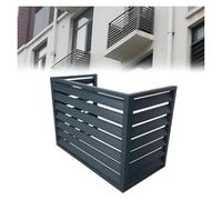 Air Conditioner Fence,Trash Can Enclosure, Aluminum Air Conditioner and Heat Pump Cover, Outdoor Air Conditioning Cover Decorative Privacy Screen, Mini Split Air Conditioner Cover(Svart,3 sides: L100*