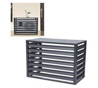 Air Conditioner Fence,Trash Can Enclosure, Aluminum Air Conditioner and Heat Pump Cover, Outdoor Air Conditioning Cover Decorative Privacy Screen, Mini Split Air Conditioner Cover(Svart,4 sides: L100*
