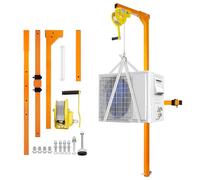 Air Conditioner Lifting Tool - Heavy-Duty Crane Bracket for Outdoor AC Installation with Manual Winch