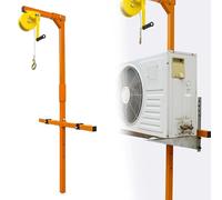 Air Conditioner Lifting Tool with Self-Locking Winch and Installation Bracket, Thick Steel Pipe for Strong Load-Bearing Capacity, 10m Lift Capability, Supports Up to 300k
