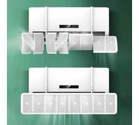 Air Conditioner Outlet Baffle 8 for Leaf Adjustable for Wall Mounted Units, Multi Directional Airflow Control with Optional Filter Cotton Feature(basic no filter)