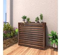 Air Conditioner Outside Unit Protective Cover Louver Grille Cover Privacy Screen Solid Wood Air Conditioner Flower Rack Outdoor Balcony Fence Shelf Floor Air Conditioner Outside Unit Cover (Size : 81