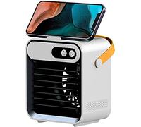 Air Conditioner Portable Portable Air Cooling Fan 3 Speed Mini Evaporative Air Cooler USB Personal Desk Fan Air Conditioner Fan With Phone Holder Vanity Mirror For Glass Ornaments Sets For Christmas T