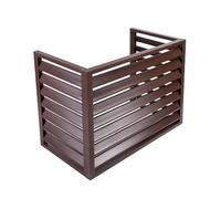 Air Conditioner Privacy Fence, Aluminum Shutter Air Conditioner Covers, Freestanding Louvered Space Divider, Apartment Exterior Wall Air Conditioning Rack, Suitable for Courtyard, Outdoor (Color : Br