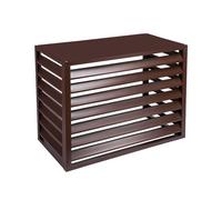 Air Conditioner Privacy Fence, Aluminum Shutter Air Conditioner Covers, Freestanding Louvered Space Divider, Apartment Exterior Wall Air Conditioning Rack, Suitable for Courtyard, Outdoor (Color : Br