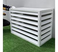 Air Conditioner Privacy Fence, Aluminum Shutter Privacy Fence, Freestanding Air Conditioner Cover, Apartment Exterior Wall Air Conditioning Rack, Suitable for Courtyard, Outdoor (Color : Grå, Size :