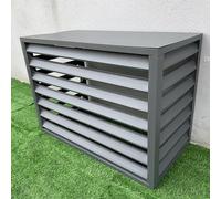 Air Conditioner Privacy Fence, Aluminum Shutter Privacy Fence, Freestanding Air Conditioner Cover, Apartment Exterior Wall Air Conditioning Rack, Suitable for Courtyard, Outdoor (Color : Bianco, Siz