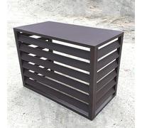 Air Conditioner Privacy Fence Screen, Split Air Conditioner Cover for Outside Units, Aluminum Air Conditioner Covers, Trash Can Screen, Suitable for Indoor and Outdoor ( Color : Brown , Size : 110*60*