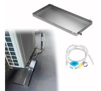 Air Conditioner Tray Drip Pan, Stainless Steel AC Drain Pan with 3m Hose, Washing Machine Pan for Washer and Dryer for Leak Prevention Compatible with AC Units(40x40x4cm)