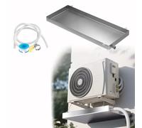 Air Conditioner Tray Drip Pan, Stainless Steel AC Drain Pan with 3m Hose, Washing Machine Tray for Washer and Dryer, Protect Wall/Floor Restaurant Kitchen Home Commercial(40x40x4cm)