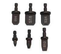 Air Conditioner Tube Reamer, AC Pipe Expanding Drill Bit Set, Heavy Duty Copper Tube Expander with Hex Handle, 6 Sizes Included for Residential Commercial Industrial HVAC Systems