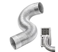Air Conditioner Vent Hose - Flexible Anti Scald Heat Insulation Shroud, Expandable Portable Cooler Pipe Base, Heavy Duty Airflow Ventilation Duct Bracket | for Universal Window Venting Kit