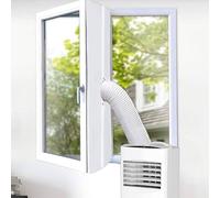 Air Conditioner Window Seal,400CM Universal AC Window Kit for Mobile Air Conditioner Unit and Tumble Dryer,Waterproof Wind Resistant Hot Air Stop Air Exchange Guards with Zip and Adhesive Fastener