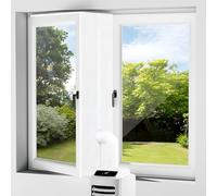 Air Conditioner Window Seal, Air Conditioning Window Seal Kit for Mobile Air Conditioner and Tumble Dryer, Hot Air Stop Air Exchange Guards with Zip and Adhesive Fastener, 400CM