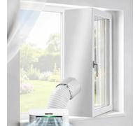Air Conditioner Window Seal, Aircon Window Venting Kit with Hook & Loop & Cable Ties, Air Conditioner Door Kit for Portable AC, Tumble Dryer Vent, Reusable for Push-Style Windows、3M