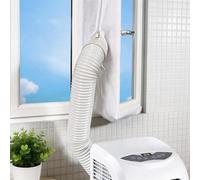 Air Conditioner Window Seal Kit 3m, Aircon Window Seal Kit with Double Zip & Adhesive Fastener for Portable Air Conditioner Window Kit, Compatible with Tumble Dryer,for Casement & Tilt Windows