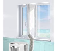 Air Conditioner Window Seal, Machine-YA Window Seal for Portable Air Conditioner and Tumble Dryer, Works with Every Mobile Air-Conditioning Unit, Air Exchange Guards With Zip and Hook Tape (300CM)