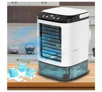 Air Conditioners, 900ml Water Tank,with Ice Box,3 Wind Speeds Portable Mini Air Cooler 3 Wind Speeds,Cooling Mist,7 LED Lights Mini Desk Air Conditioner for Bedroom Home Office Outdoor Usage