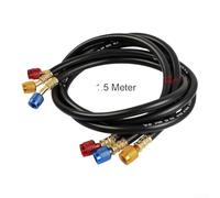 Air Conditioning Charging Hose, 1/4 Inch for sae High Pressure Refrigerant | Tube for R22 R410A R134a, 4000PSI Burst Strength for braided AC for service Line with Aluminum Fittings(1.5 Meters)