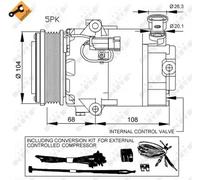 Air conditioning compressor 32429 NRF for OPEL ASTRA H Estate ASTRA H