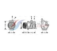 AVA Aircon Compressor VNAK220 for SEAT ALTEA (2004) 1.9 TDI etc