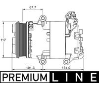 MAHLE ORIGINAL ACP 1330 000P Air conditioning compressor