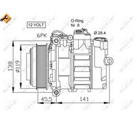 Air conditioning compressor PAG 46 32053 NRF for MERCEDES-BENZ G-CLASS S-CLASS