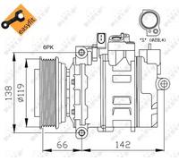 Air conditioning compressor PAG 46 32111 NRF for AUDI VW SKODA