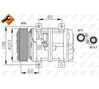 Air conditioning compressor PAG 46 32112 NRF for VOLVO S40 I V40 Estate S70