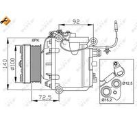 Air conditioning compressor PAG 46 32165 NRF for SAAB 9-3 9-3 Cabriolet