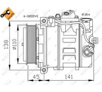 Air conditioning compressor PAG 46 32214 NRF for MERCEDES-BENZ G-CLASS S-CLASS