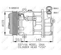 Air conditioning compressor PAG 46 32269 NRF for OPEL VECTRA C VECTRA C GTS