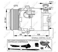 Air conditioning compressor PAG 46 32428 NRF for OPEL ASTRA H Van ASTRA H