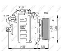 Air conditioning compressor PAG 46 32524 NRF for BMW 1 Coupe 3 Coupe 3 3 Touring