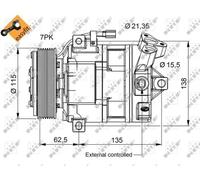 Air conditioning compressor PAG 46 32692 NRF for RENAULT NISSAN