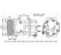 Air conditioning compressor PAG 46 32772 NRF for PEUGEOT CITROËN