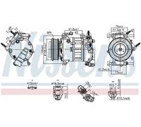 Air conditioning compressor R 1234yf 890589 NISSENS for FORD S-MAX GALAXY III