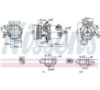Air conditioning compressor R 1234yf PAG 46 890053 NISSENS for NISSAN MICRA IV